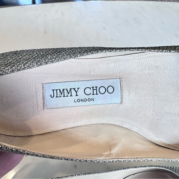 Jimmy Choo Glittery Sparkle Pointed Toe Flats Women's Size EU 34.5 US Size 4.5 - Picture 2 of 8